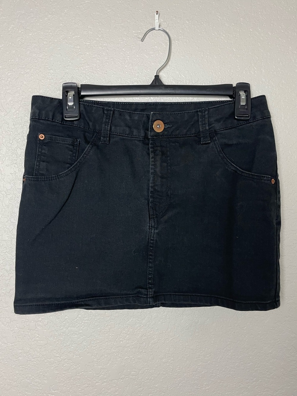 H&M Black Denim Micro Mini Skirt - Classic Casual Style Size 6